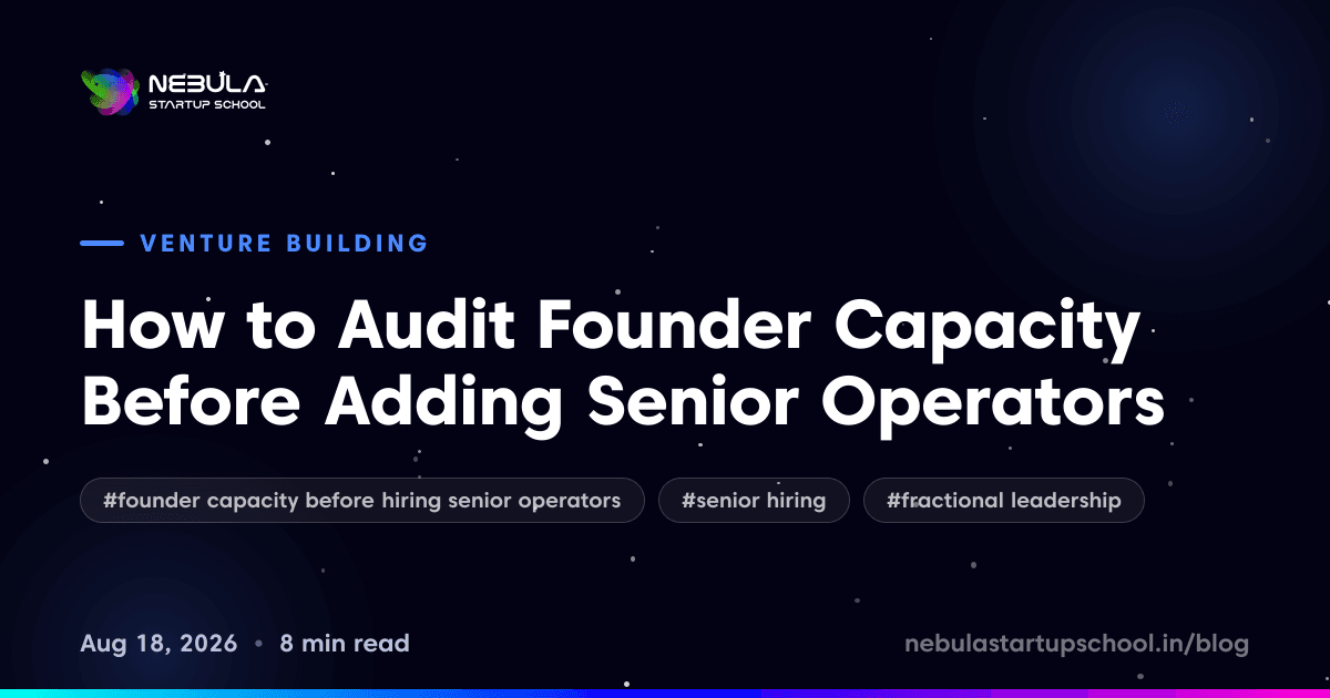 How to Audit Founder Capacity Before Adding Senior Operators