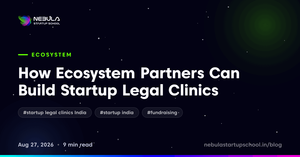 How Ecosystem Partners Can Build Startup Legal Clinics