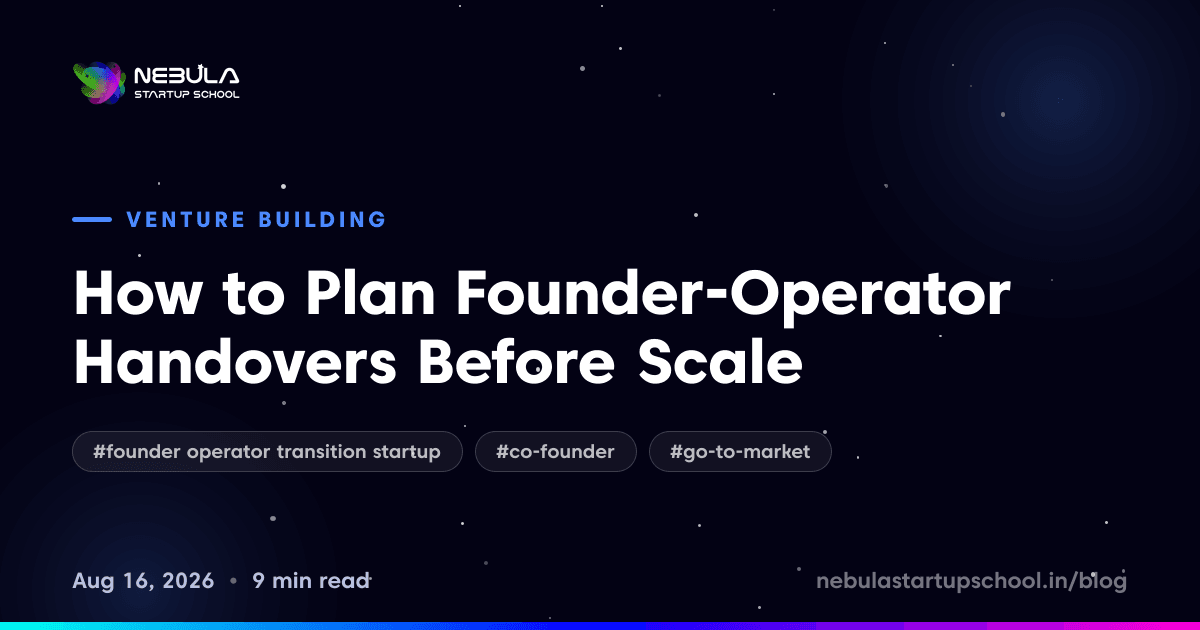 How to Plan Founder-Operator Handovers Before Scale