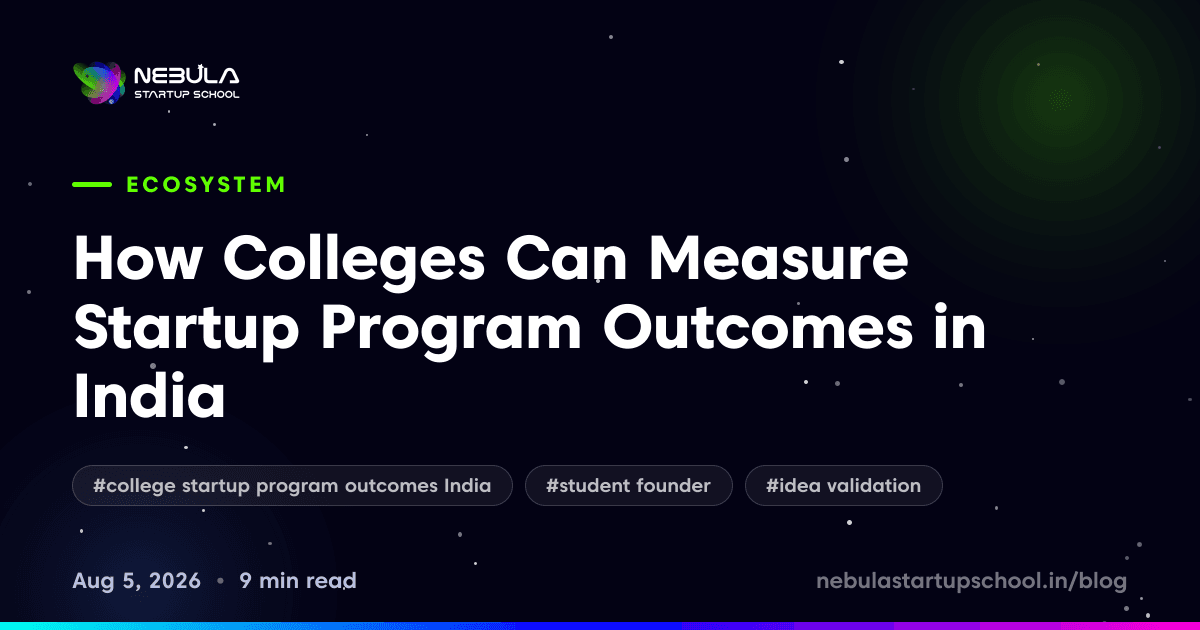 How Colleges Can Measure Startup Program Outcomes in India