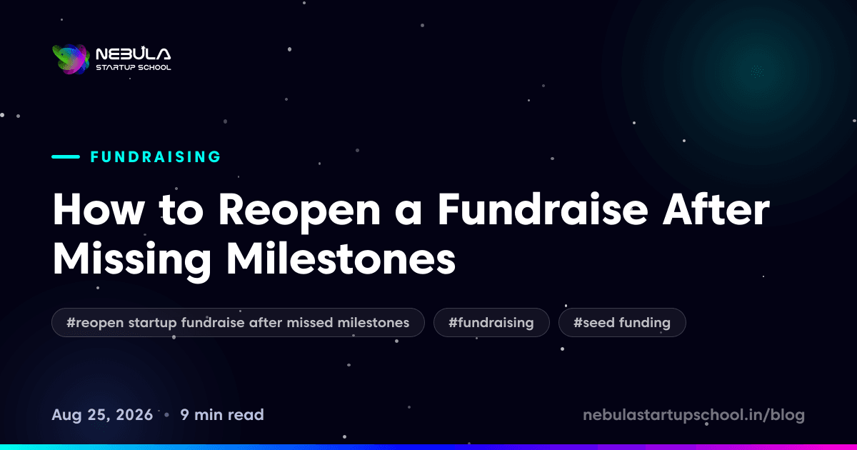 How to Reopen a Fundraise After Missing Milestones