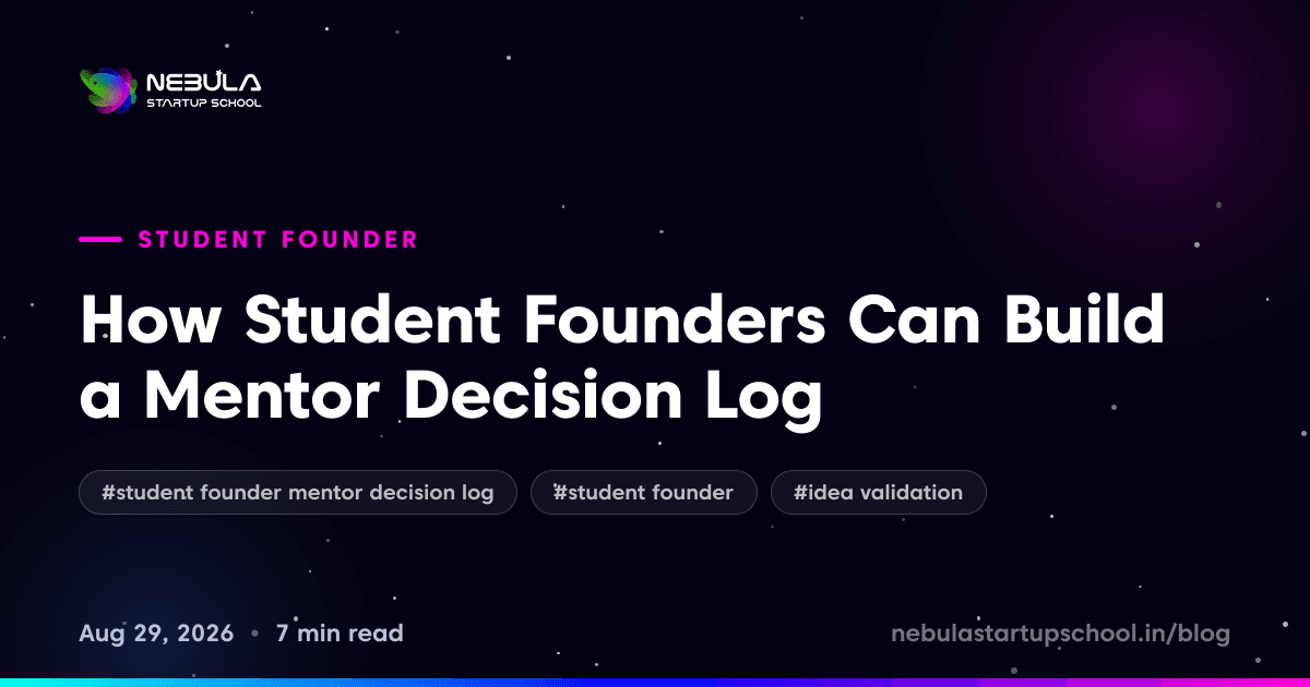How Student Founders Can Build a Mentor Decision Log